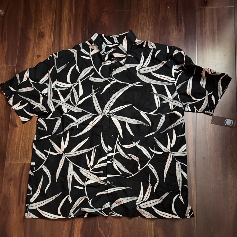 CENTRO Men's Tropical Hawaiian Button Down Ramie Blend Shirt Size XXL